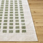 Noam Modern Grass Green Washable Area Rug - Image 6