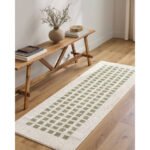Noam Modern Grass Green Washable Area Rug - Image 2