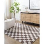 Shera Modern Dark Brown Washable Area Rug