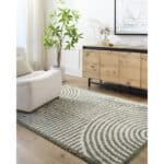 Marcela Modern Grass Green Washable Area Rug