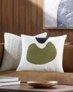 Patria White/Olive Pillow Cover - Image 2