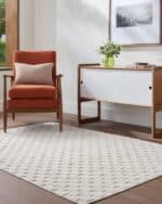 Jozette Modern White Washable Area Rug - Image 3
