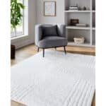 Jameal Modern White Area Rug