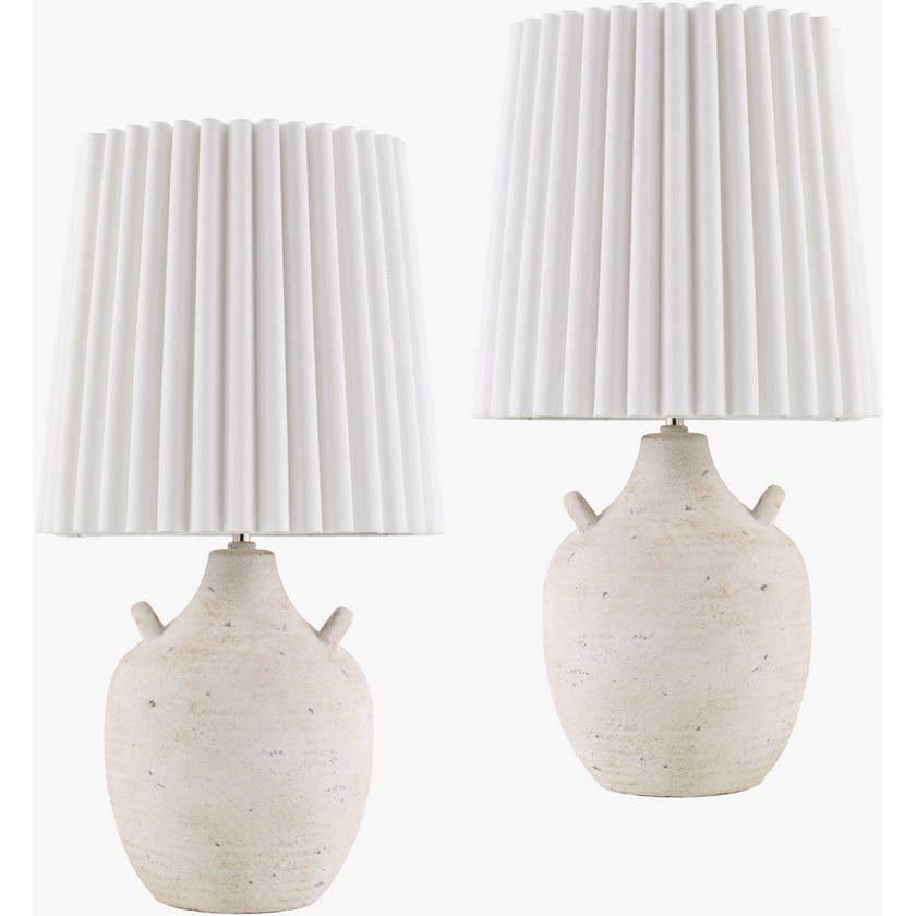 AAAC2587-set-1 Jeronimo Modern Cream Table Lamp - Image 1