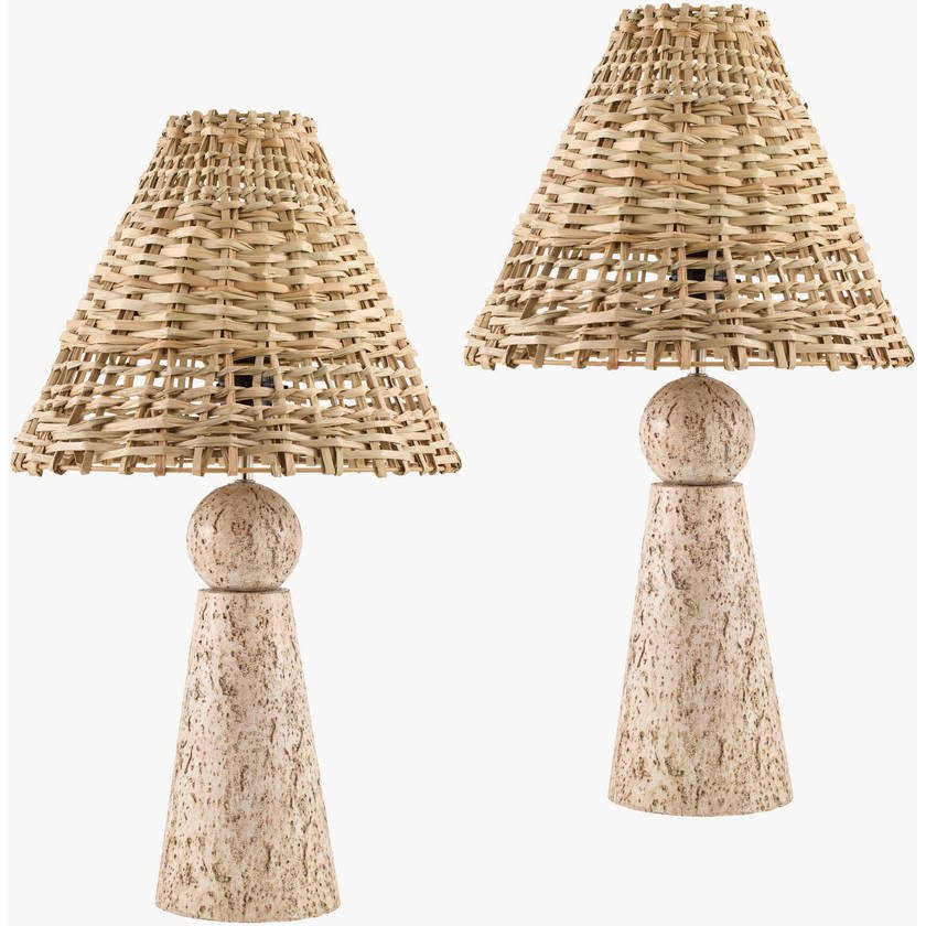 AAAC2595-set-1 Lathisa Modern Lighrt Gray/Brown Table Lamp - Image 1