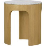 Krystil White End Table