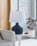 Malky Traditional Dark Blue Table Lamp - Image 2