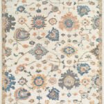 Terrin Traditional Pearl/Slate Blue Area Rug