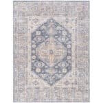 Lorelai Traditional Black/Light Beige Washable Area Rug - Vivir x Livabliss