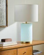 Ned Traditional Ice Blue Table Lamp - Image 2