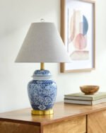 Malori Traditional Blue Table Lamp - Image 2