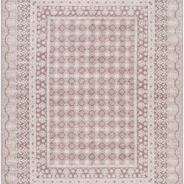 Rainier Cottage Cream/Dark Brown Washable Area Rug - Our PNW Home x Livabliss