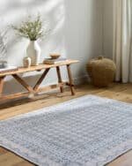 Rainier Cottage White/Pale Blue Washable Area Rug - Our PNW Home x Livabliss - Image 2