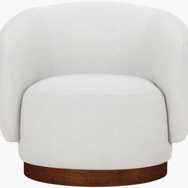 Finlayson Ivory/Brown Accent Chair - Galey Alix x Livabliss