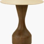 Mila Rose Beige/Dark Brown End Table - Galey Alix x Livabliss