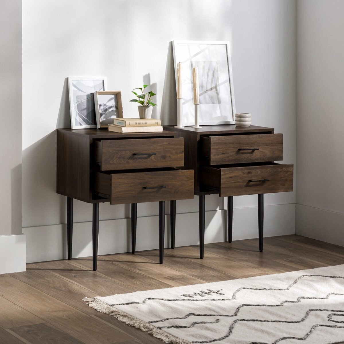 Olivia Two-Drawer Nightstand / Side Table, Set of 2 - Image 7