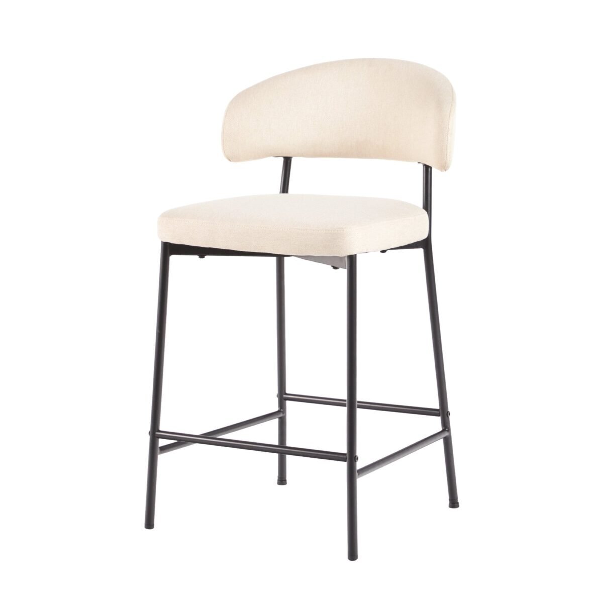Alexis Modern Upholstered Curved Bar Stool, Set of 2 - Image 6