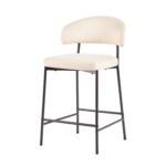 Alexis Modern Upholstered Curved Bar Stool, Set of 2 - Image 6