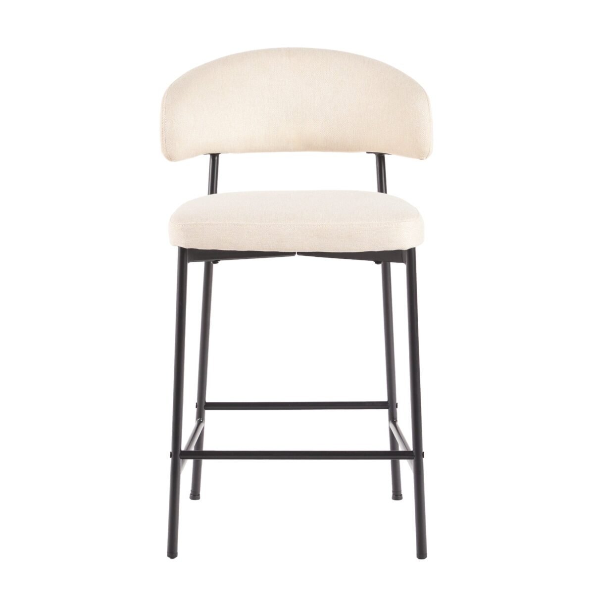 Alexis Modern Upholstered Curved Bar Stool, Set of 2 - Image 7
