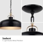 Ambert 1-Light Black Rustic Metal Dimmable Island Pendant Light - Image 5