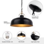 Ambert 1-Light Black Rustic Metal Dimmable Island Pendant Light - Image 6