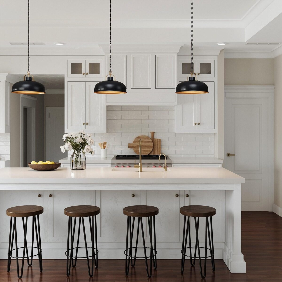 Ambert 1-Light Black Rustic Metal Dimmable Island Pendant Light - Image 2