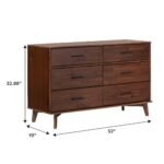Sloane 6-Drawer Modern Solid Wood Dresser with Metal Handles - Image 7