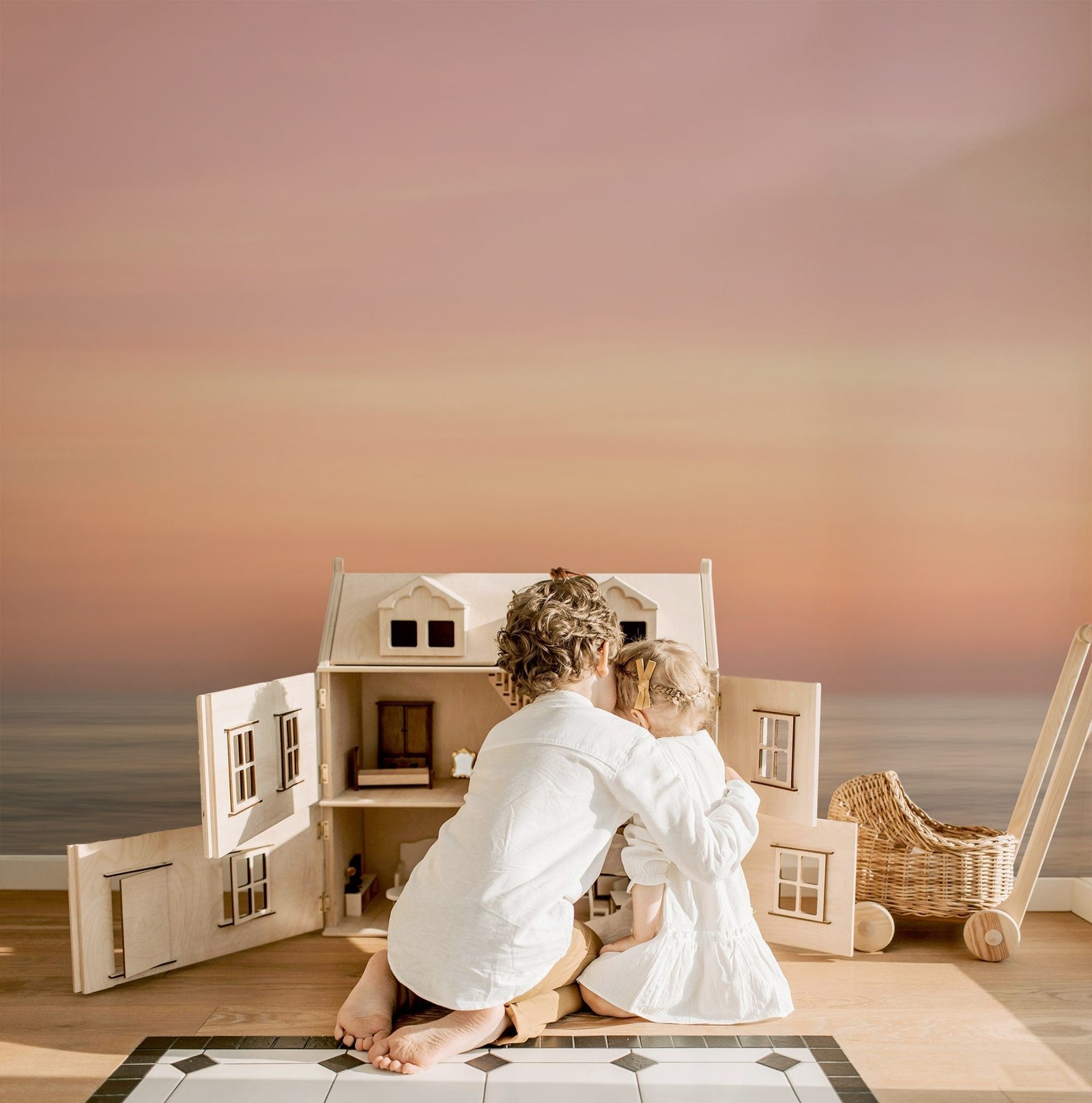 Abstract Sunset Ocean Wallpaper Mural - Image 2