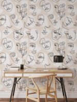 Abstract Line Face Wallpaper - Bohemian Woman Face Wallpaper - Image 5