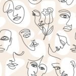 Abstract Line Face Wallpaper - Bohemian Woman Face Wallpaper - Image 2