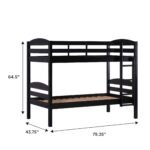 Carolina Transitional Solid Wood Twin-over-Twin Bunk Bed - Image 24