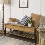 Park City Wood and Metal Bench - Image 2