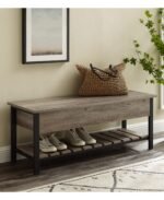 Park City Wood and Metal Bench - Image 3