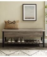 Park City Wood and Metal Bench - Image 4