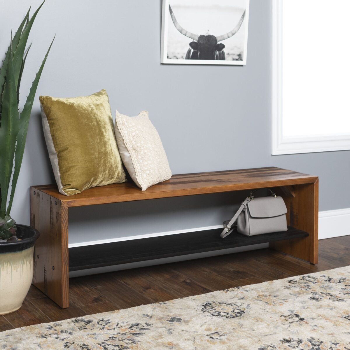 Alpine Rustic 58" Entry Bench - Image 1