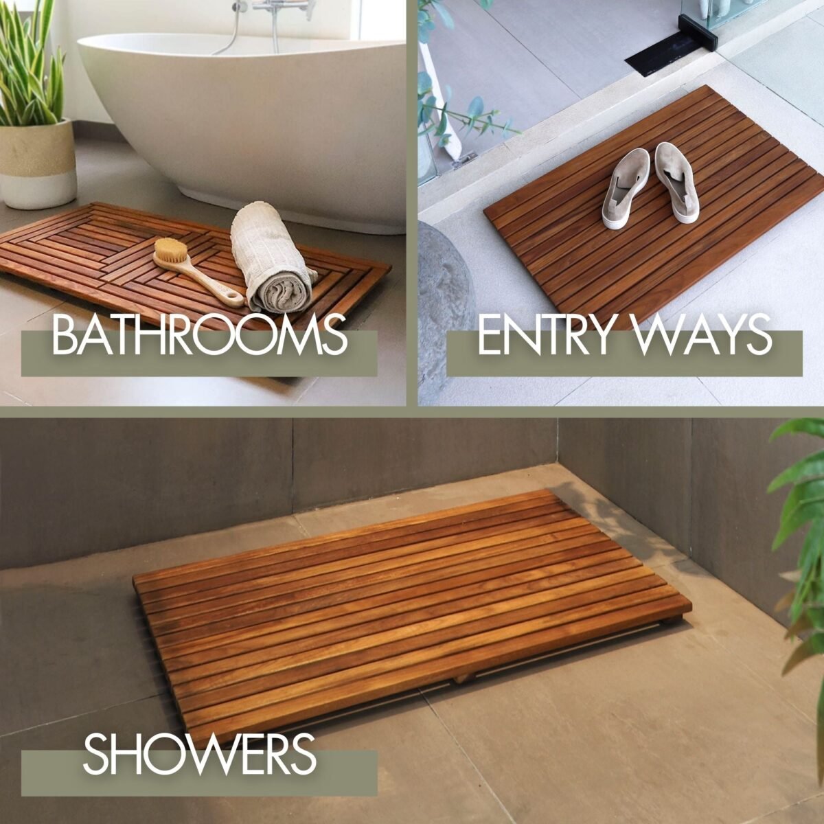 Redfish Oiled Teak Shower and Bath Mat 19.6″ x 19.6″ - Image 10
