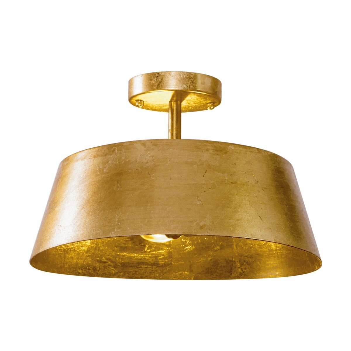 3-Light Golden Semi Flush Mount Lighting - Image 1
