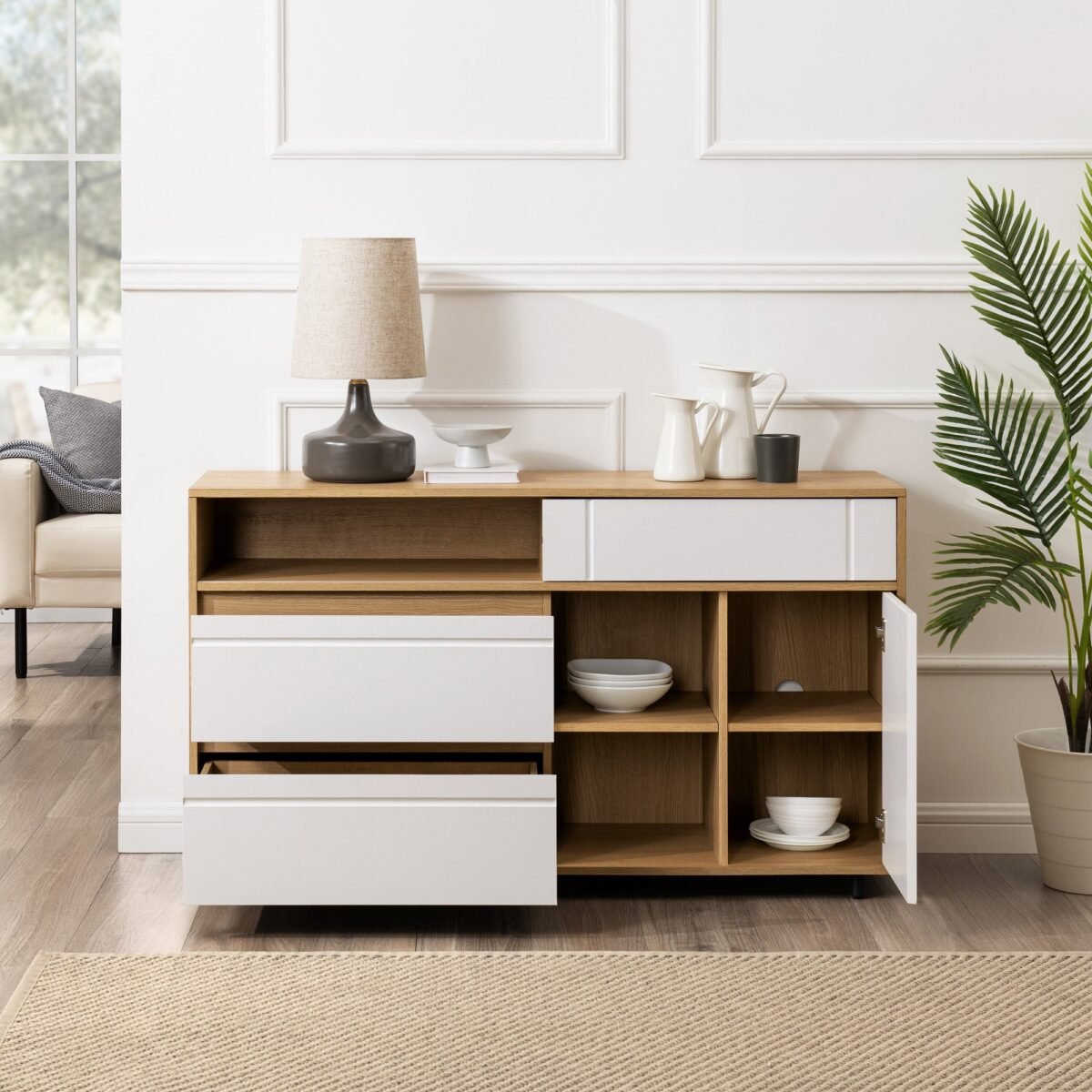 Beckett 52" Contemporary Storage  Buffet Sideboard & TV Stand - Image 7