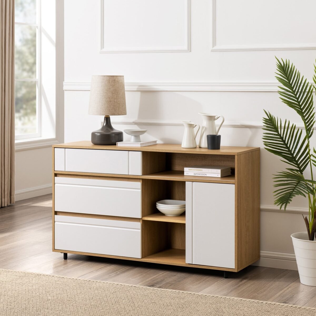 Beckett 52" Contemporary Storage  Buffet Sideboard & TV Stand - Image 8