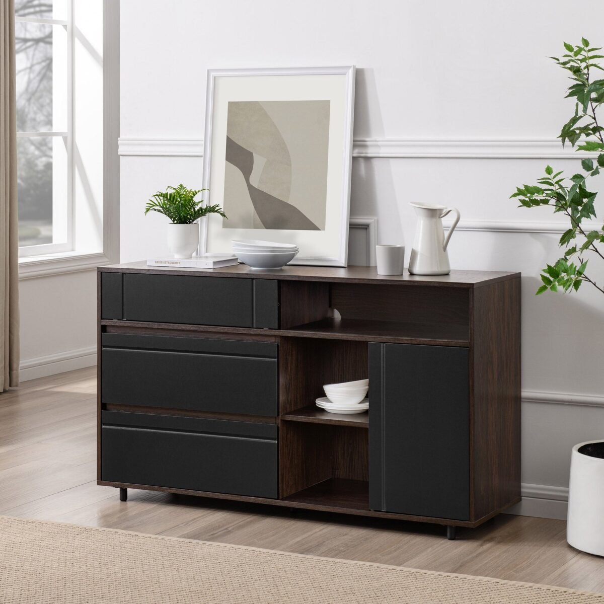 Beckett 52" Contemporary Storage  Buffet Sideboard & TV Stand - Image 4