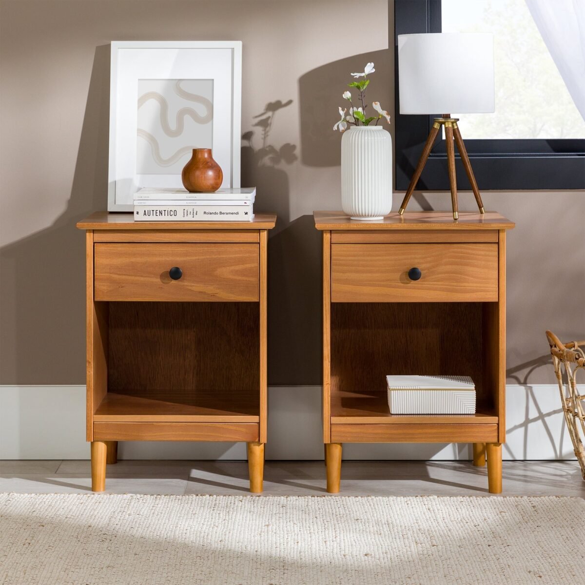 Spencer Solid Transitional Wood Nightstand - Image 24