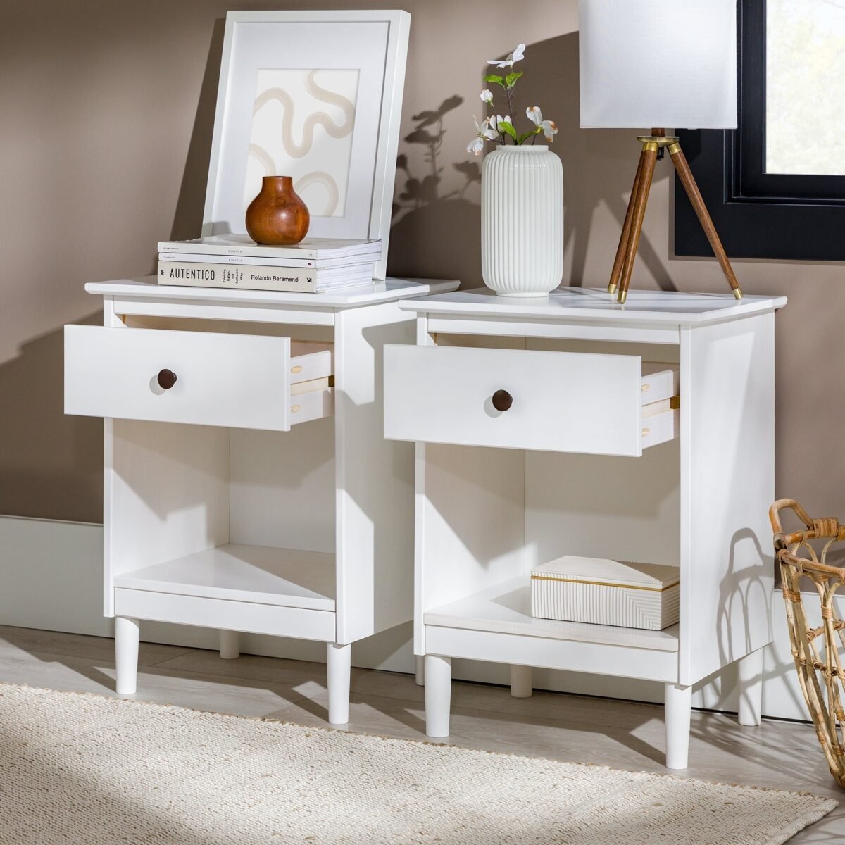 Spencer Solid Transitional Wood Nightstand - Image 27