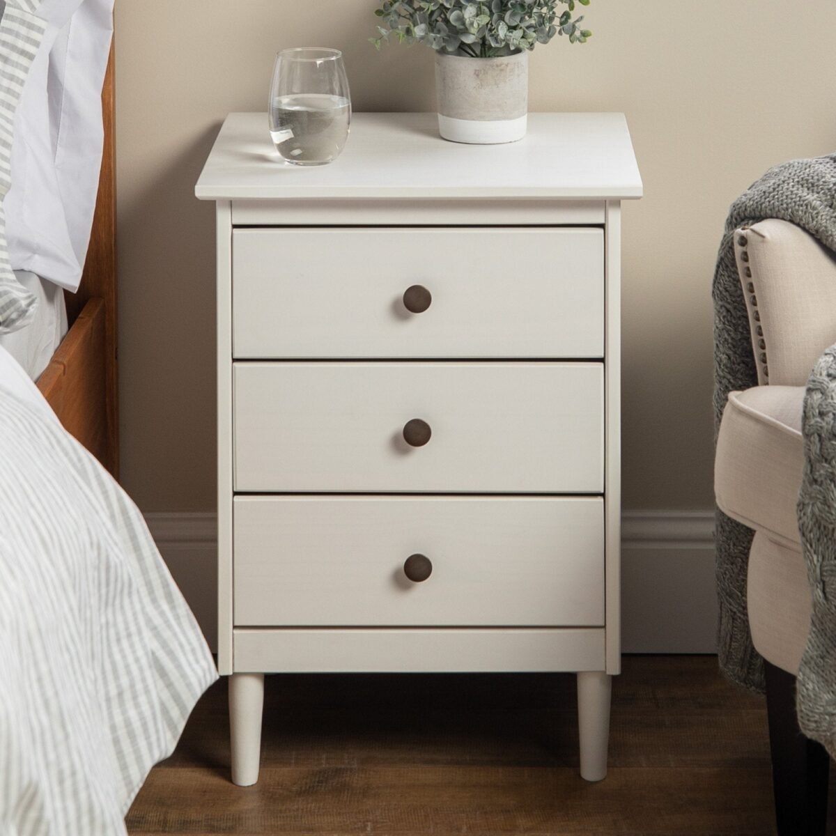 Spencer Solid Transitional Wood Nightstand - Image 15