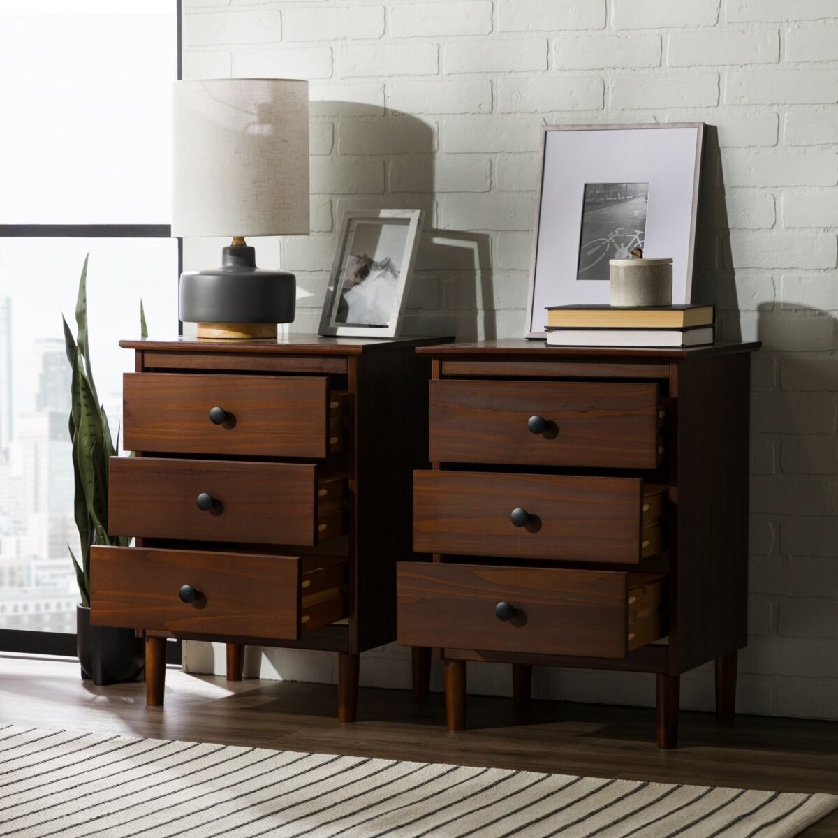 Spencer Solid Transitional Wood Nightstand - Image 37