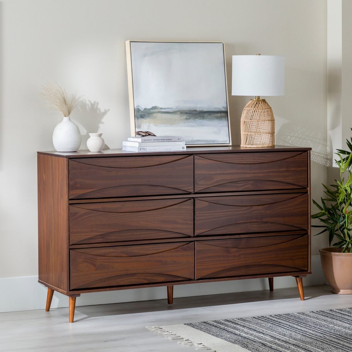Atticus Solid Wood Mid-Century Modern Dresser - Image 1