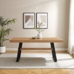 Brickell Modern Industrial Bridge-Leg Dining Table & Desk - Image 3