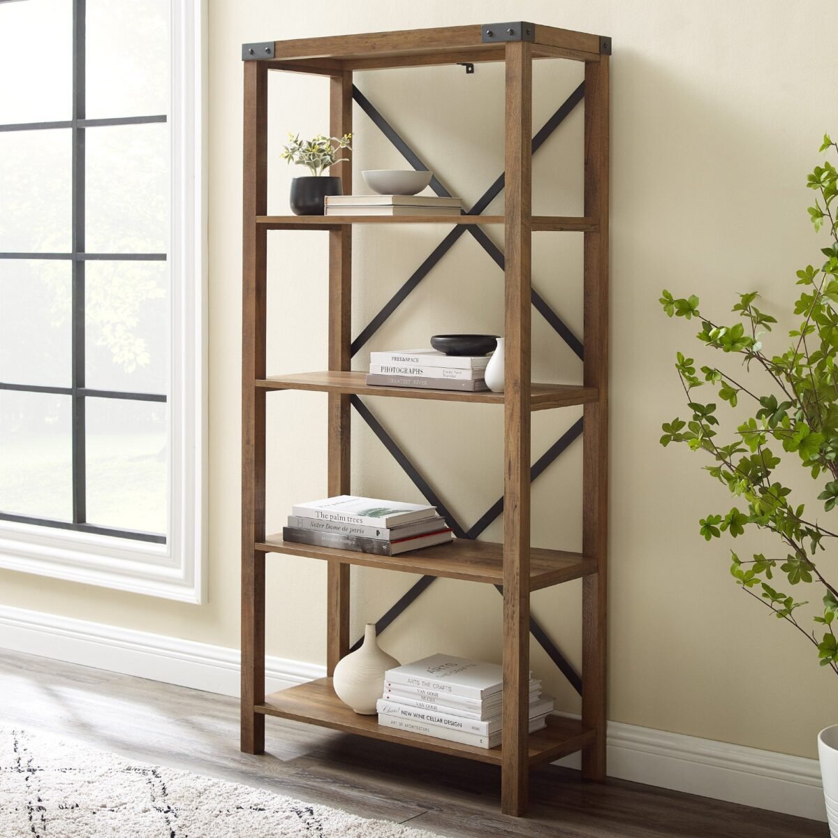 Metal X Bookshelf - Image 1