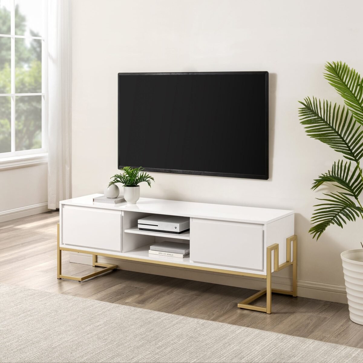 Betty Modern Glam 2-Drawer TV Stand - Image 1