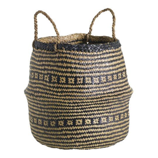 Luxury Handwoven Bali Basket - Natural Fiber Decorative Storage for Indoor and Outdoor Plants