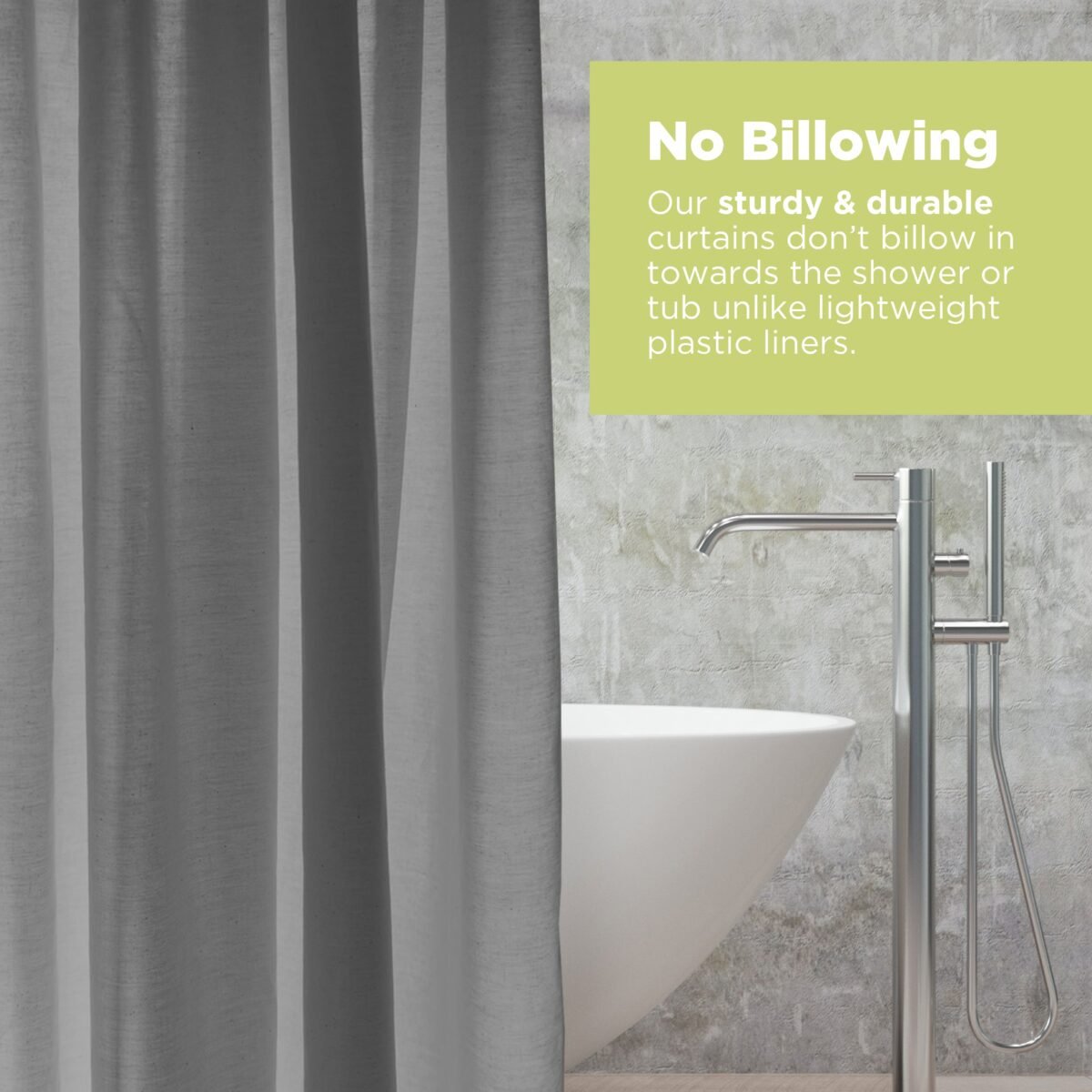 Organic Cotton Shower Curtain – Bath, Tub + Stall Sizes - Image 5